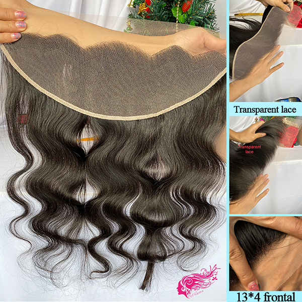 Csqueen 9A Ocean Wave 13*4 Transparent Lace Frontal Free Part 100% Unprocessed Hair